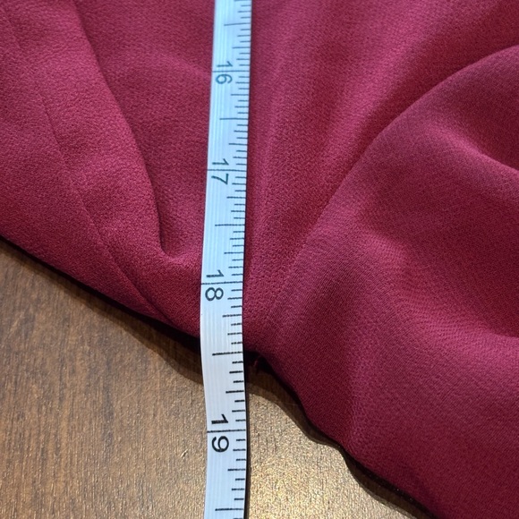 NWT Dynamite Button Front Belted Chiffon Mini Dress Wine Red XS Cocktail Party - Picture 6 of 9